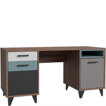 Biurko 150 cm z szufladą i półkami RVXB221-N41 RAVEN Podstawowe