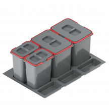 Pojemniki na odpady do szafki DZS 8 2 x 7L + 2 x 15 L Podstawowe