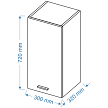 Szafka górna wisząca W 3/72 VELLA Szkic