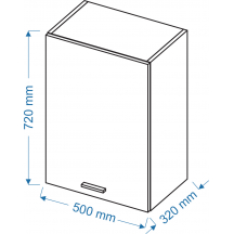 Szafka górna wisząca W 5/72 VELLA Szkic
