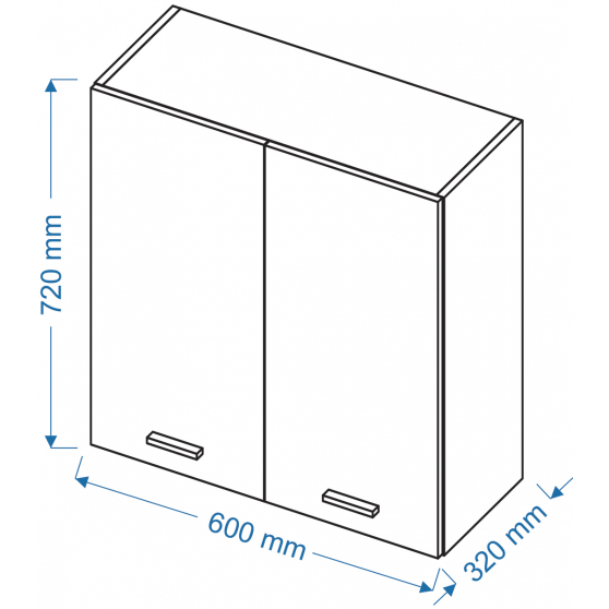 Szafka górna wisząca W 6/72P/L VELLA Szkic