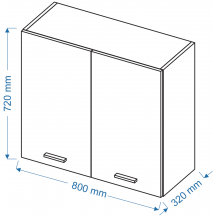 Szafka górna wisząca W 8/72 VELLA Szkic