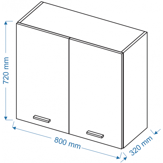 Szafka górna wisząca W 8/72 VELLA Szkic