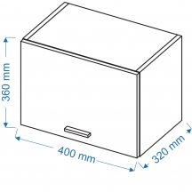 Szafka górna wisząca 1 klapa WO 4/36 VELLA Szkic