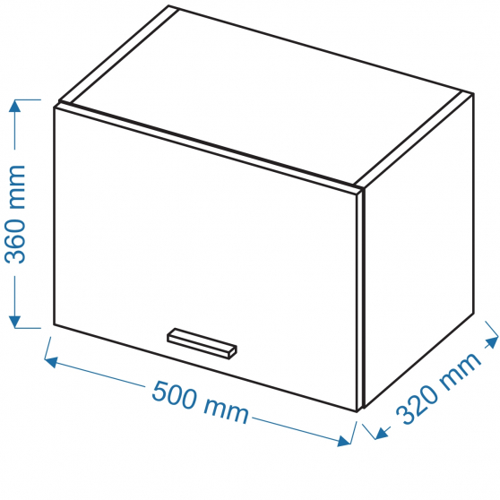 Szafka górna wisząca 1 klapa WO 5/36 VELLA Szkic