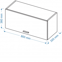 Szafka górna wisząca 1 klapa WO 8/36 VELLA Szkic