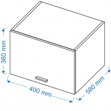 Szafka górna wisząca nadstawka 1 klapa WOG 4/36/58 VELLA Szkic