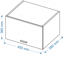 Szafka górna wisząca nadstawka 1 klapa WOG 45/36/58 VELLA Szkic