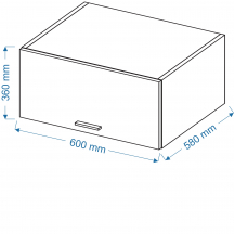 Szafka górna wisząca nadstawka 1 klapa WOG 6/36/58 VELLA Szkic