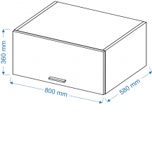Szafka górna wisząca nadstawka 1 klapa WOG 8/36/58 VELLA Szkic