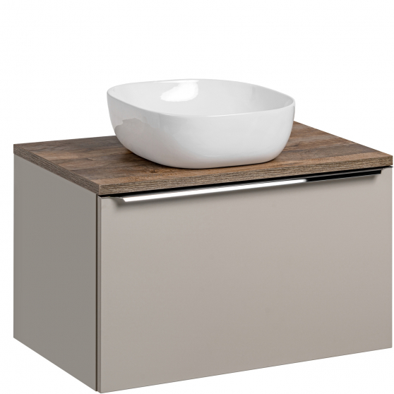 Szafka łazienkowa wisząca z blatem i umywalką nablatową 82-80-B-2S SANTA FE TAUPE Podstawowe