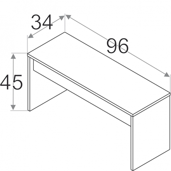 Ławka 96 x 34 KAMDUO XL Szkic