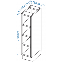 Szafka dolna stojąca otwarta DK 15 KOLOR Szkic