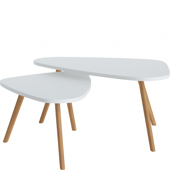 Zestaw dwóch ław MWTT06 Biały Alpejski / Dąb Podstawowe