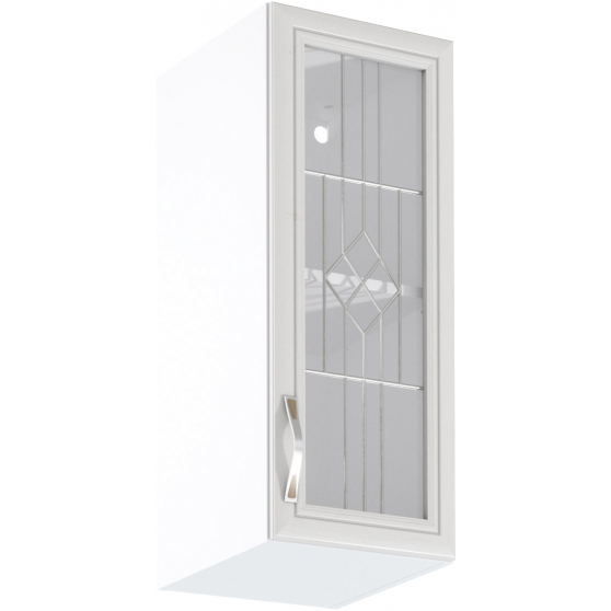 Szafka górna wisząca z witryną 1 drzwi G30S Prawa SYCYLIA WHITE Podstawowe