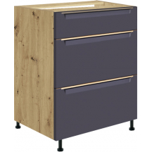 Szafka dolna stojąca 3 szuflady 60 cm GLA-10D GLAMOUR BLUE Podstawowe