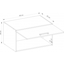 Szafka górna wisząca okapowa 1 klapa 60 cm GLA-36G GLAMOUR BLUE Szkic