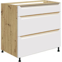 Szafka dolna stojąca 3 szuflady 80 cm GLA-22D GLAMOUR WHITE Podstawowe
