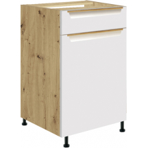 Szafka dolna stojąca 1 szuflada 1 drzwi 45 cm GLA-3D GLAMOUR WHITE Podstawowe