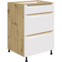 Szafka dolna stojąca 3 szuflady 50 cm GLA-9D GLAMOUR WHITE Podstawowe