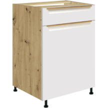 Szafka dolna stojąca 1 szuflada 1 drzwi 50 cm GLA-4D GLAMOUR WHITE Podstawowe