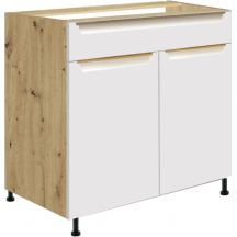 Szafka dolna stojąca 1 szuflada 2 drzwi 80 cm GLA-6D GLAMOUR WHITE Podstawowe