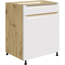 Szafka dolna stojąca 1 szuflada 1 drzwi 60 cm GLA-5D GLAMOUR WHITE Podstawowe