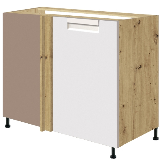 Szafka dolna stojąca narożna 1 drzwi Prawa POC-25D POCKET WHITE Podstawowe