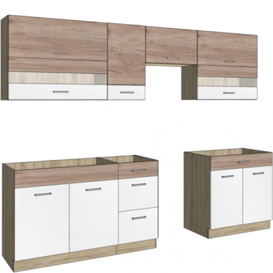 Zestaw mebli kuchennych B Plus 270 cm PREMIO Widok z innej strony