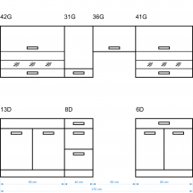 Zestaw mebli kuchennych B Plus 270 cm ECONO Widok z innej strony