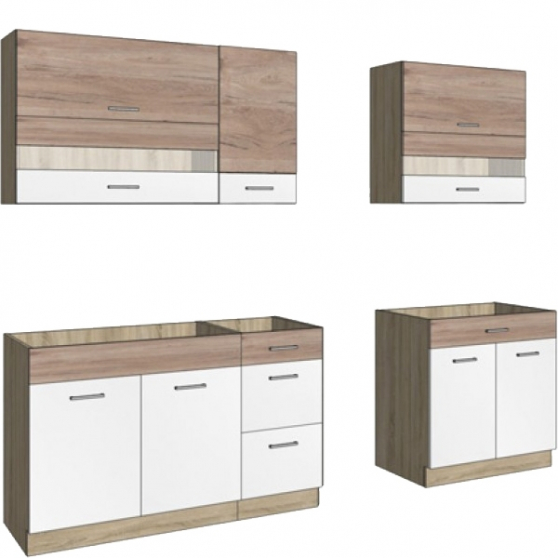 Zestaw mebli kuchennych B 270 cm INFINITY GRAY INFINITY GRAY Widok z innej strony