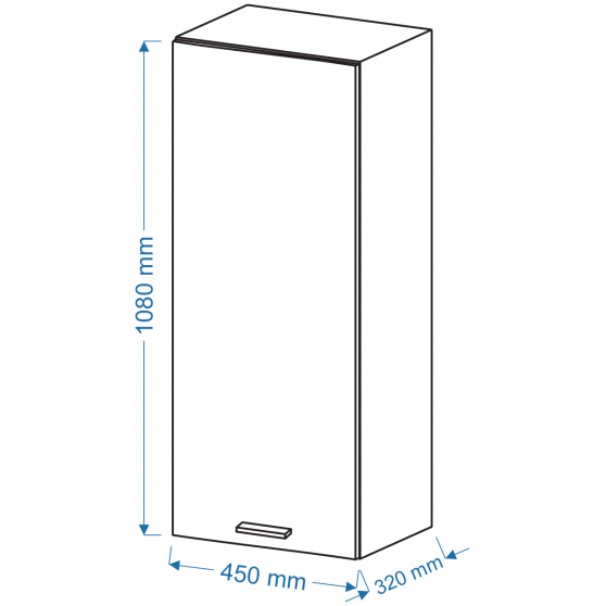 Szafka górna wisząca W 45/1080 VELLA Szkic