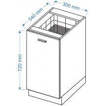 Szafka dolna stojąca cargo D 3 CARGO VELLA Szkic