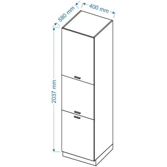 Szafka dolna wysoka słupek SPD 4 VELLA Szkic