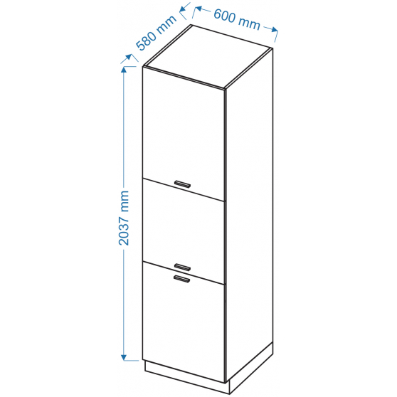 Szafka dolna wysoka słupek SPD 6 VELLA Szkic