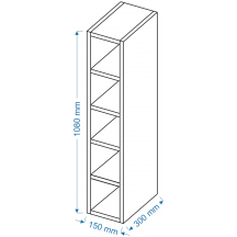 Szafka górna wisząca otwarta WK 15/108 KOLOR Podstawowe