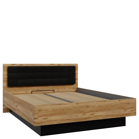 Łóżko 160 x 200 ze stelażem i pojemnikiem JLTL3161-M397 TULUZA BLACK Podstawowe