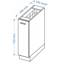 Szafka dolna stojąca cargo D 15 CARGO ELIN Szkic