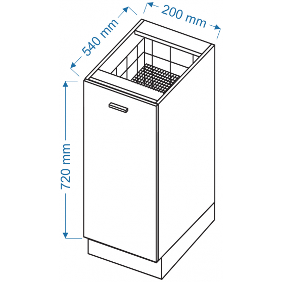 Szafka dolna stojąca cargo D 20 CARGO ELIN Szkic