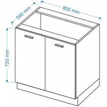 Szafka dolna 2 drzwi D 8 ELIN Szkic