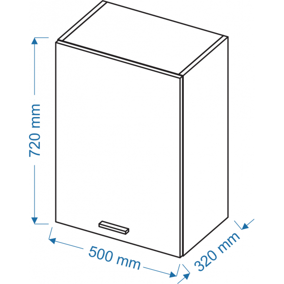 Szafka górna wisząca W 5/72 ELIN Szkic