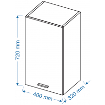 Szafka górna wisząca W 4/72 ELIN Szkic