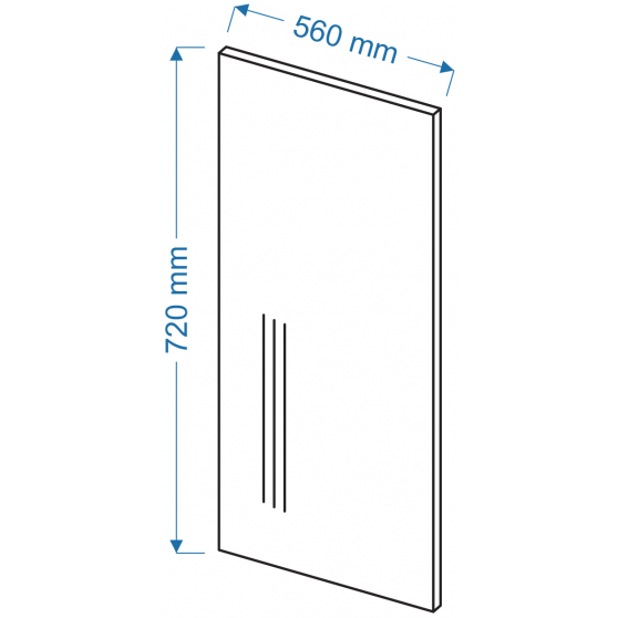 Panel boczny zakończeniowy dolny 72/56 ELIN Szkic