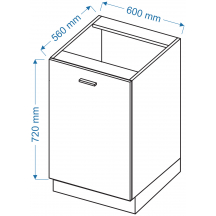 Szafka wyspowa 1 drzwi DW 6 ELIN Szkic