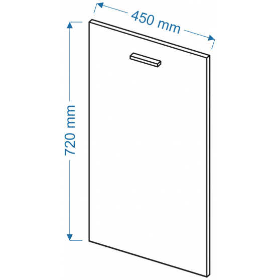Front do zmywarki z panelem ukrytym FZ 45 B ELIN Szkic