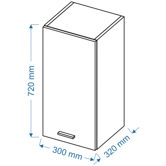 Szafka górna wisząca W 3/72 ELIN Szkic