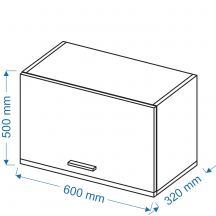 Szafka górna wisząca okapowa 1 klapa WO 6/50 SLIM ELIN Szkic