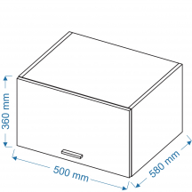 Szafka górna wisząca nadstawka 1 klapa WOG 5/36/58 ELIN Szkic
