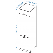 Szafka dolna wysoka słupek pod zabudowę lodówki ZL 6 ELIN Szkic