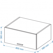 Szafka górna wisząca nadstawka 1 klapa WOG 8/36/58 ELIN Szkic